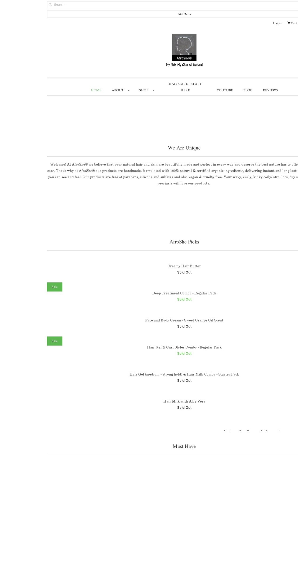 afroshe.com shopify website screenshot