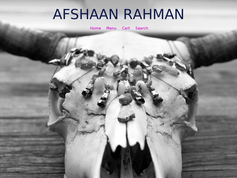 afshaanrahman.com shopify website screenshot