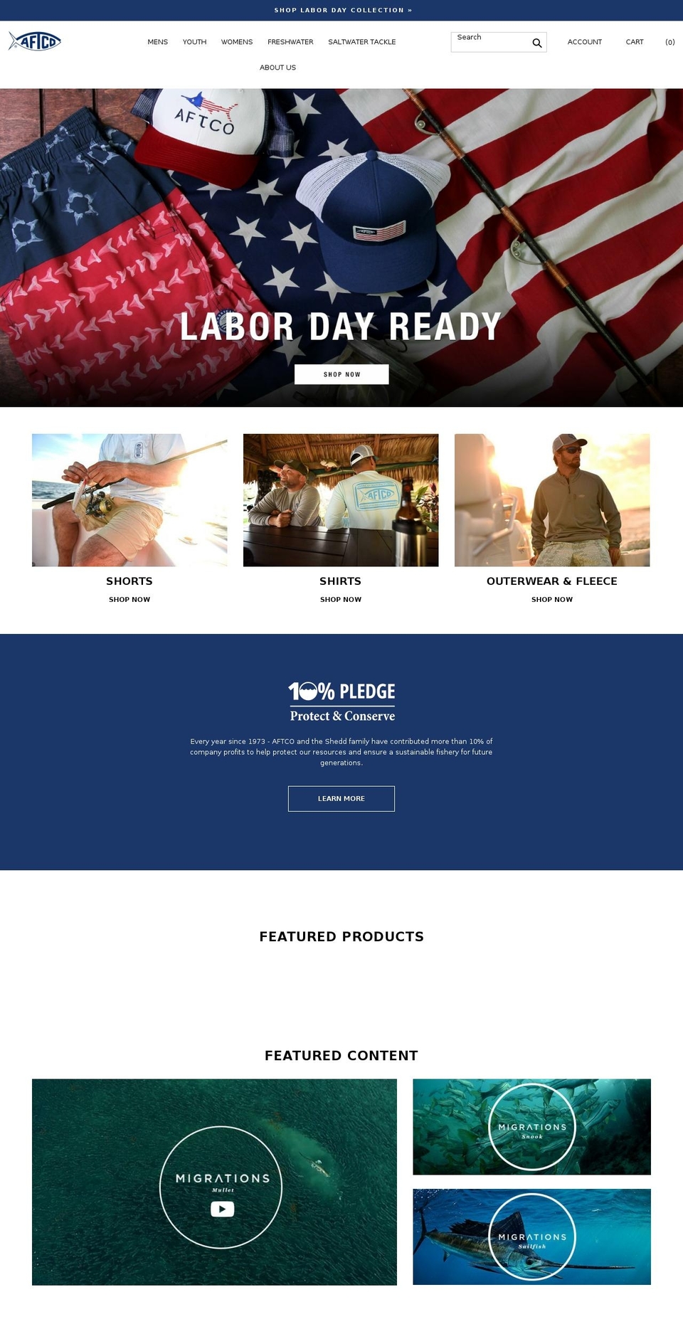 aftcoclothing.com — Shopify storefront screenshot