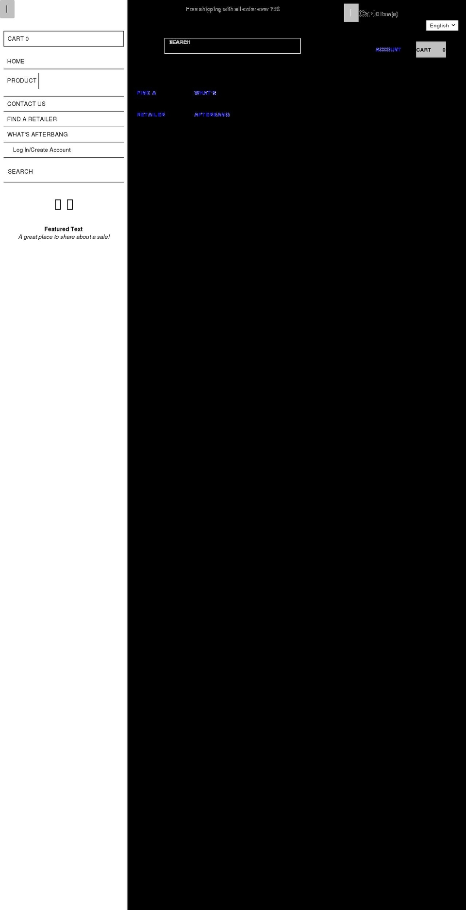 afterbangeyewear.com shopify website screenshot