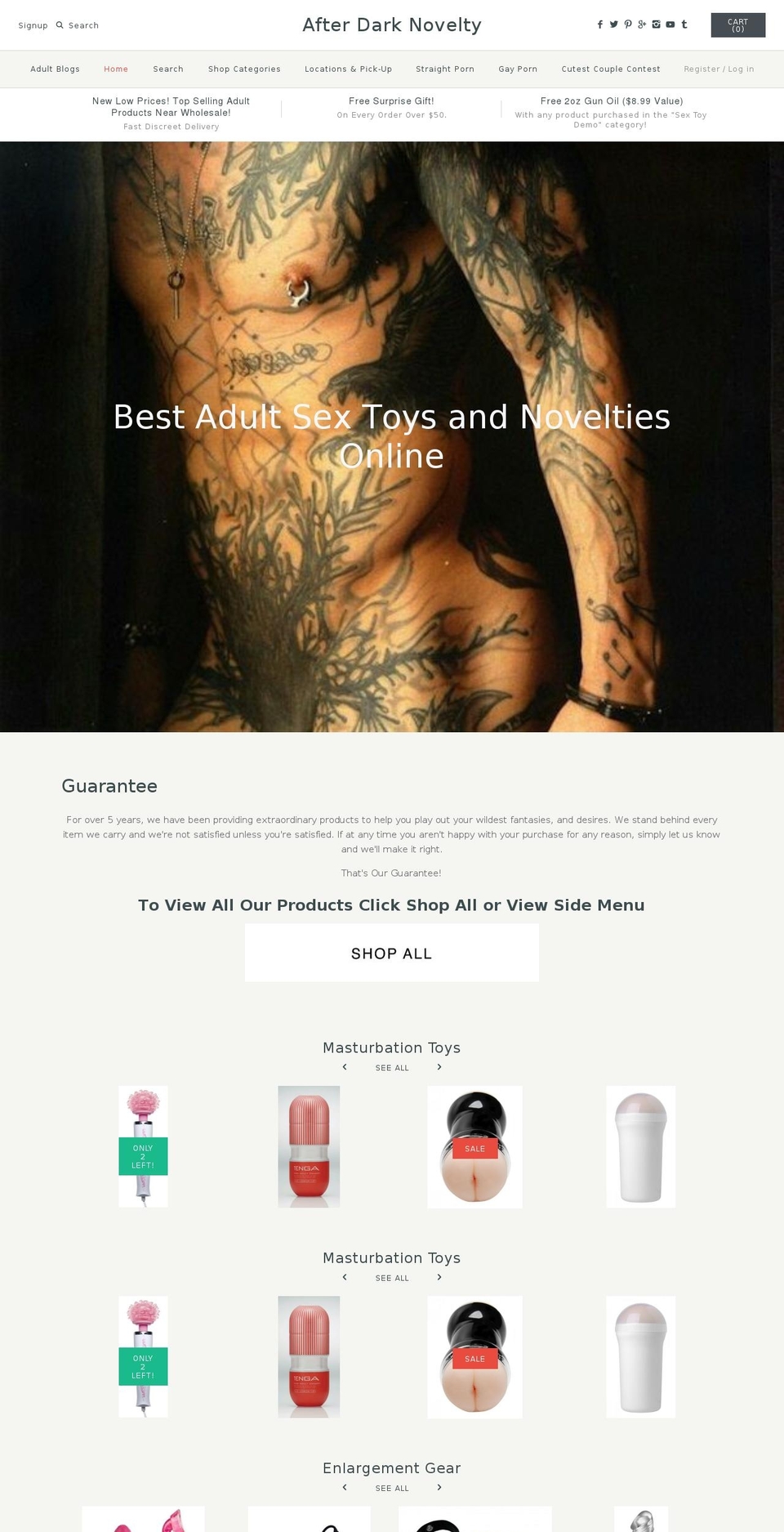 afterdarknovelty.com shopify website screenshot