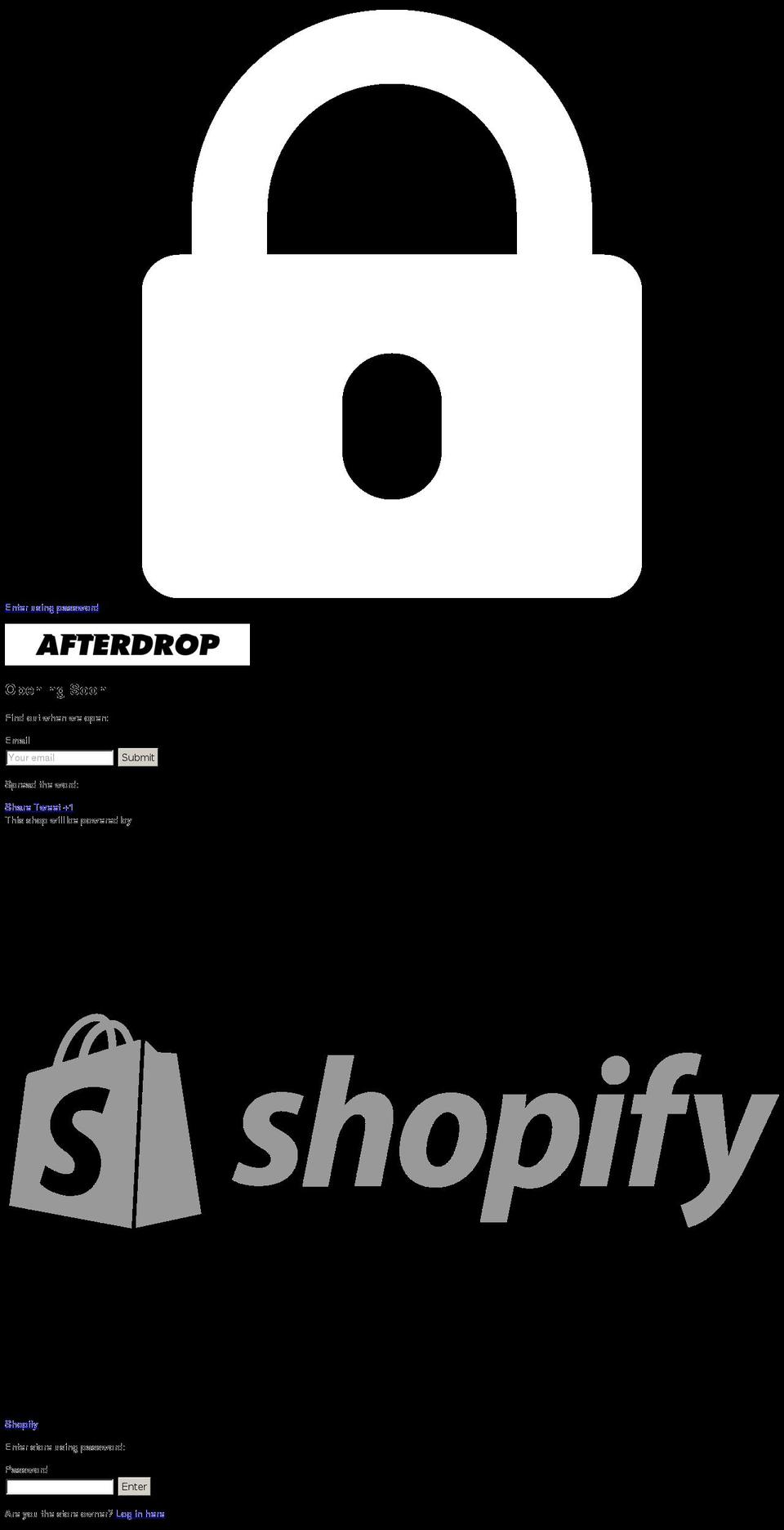 afterdropparis.com shopify website screenshot