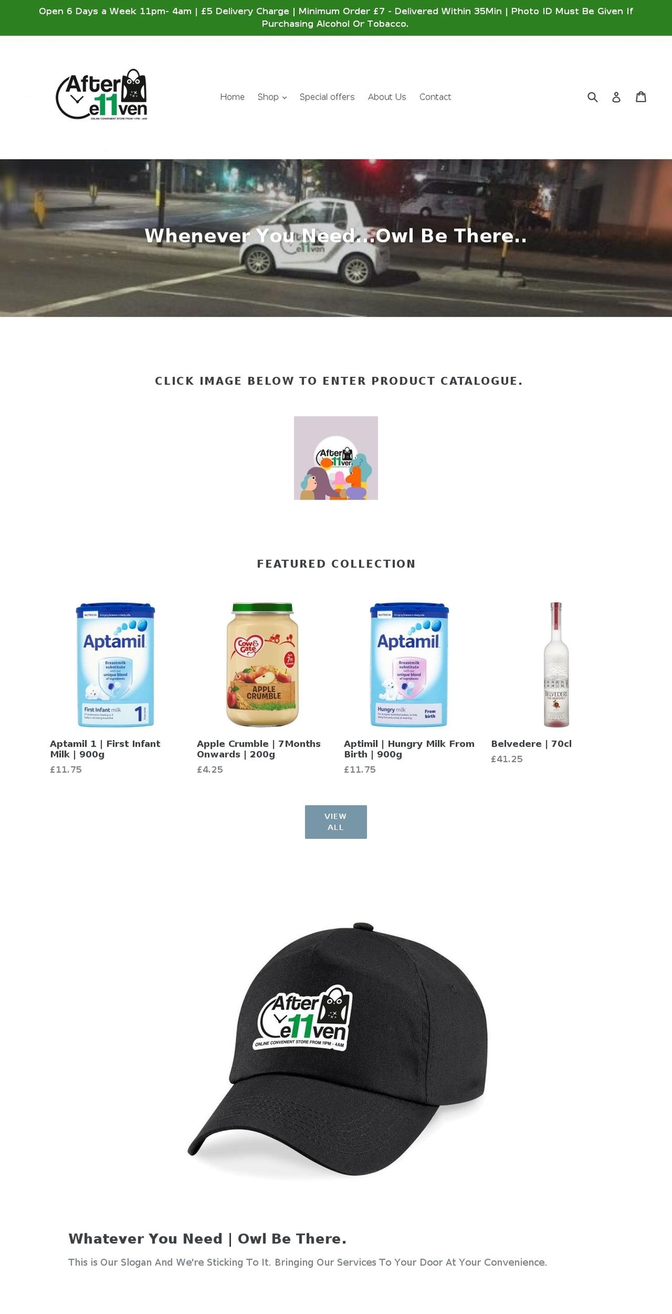 aftere11ven.com — Shopify storefront screenshot