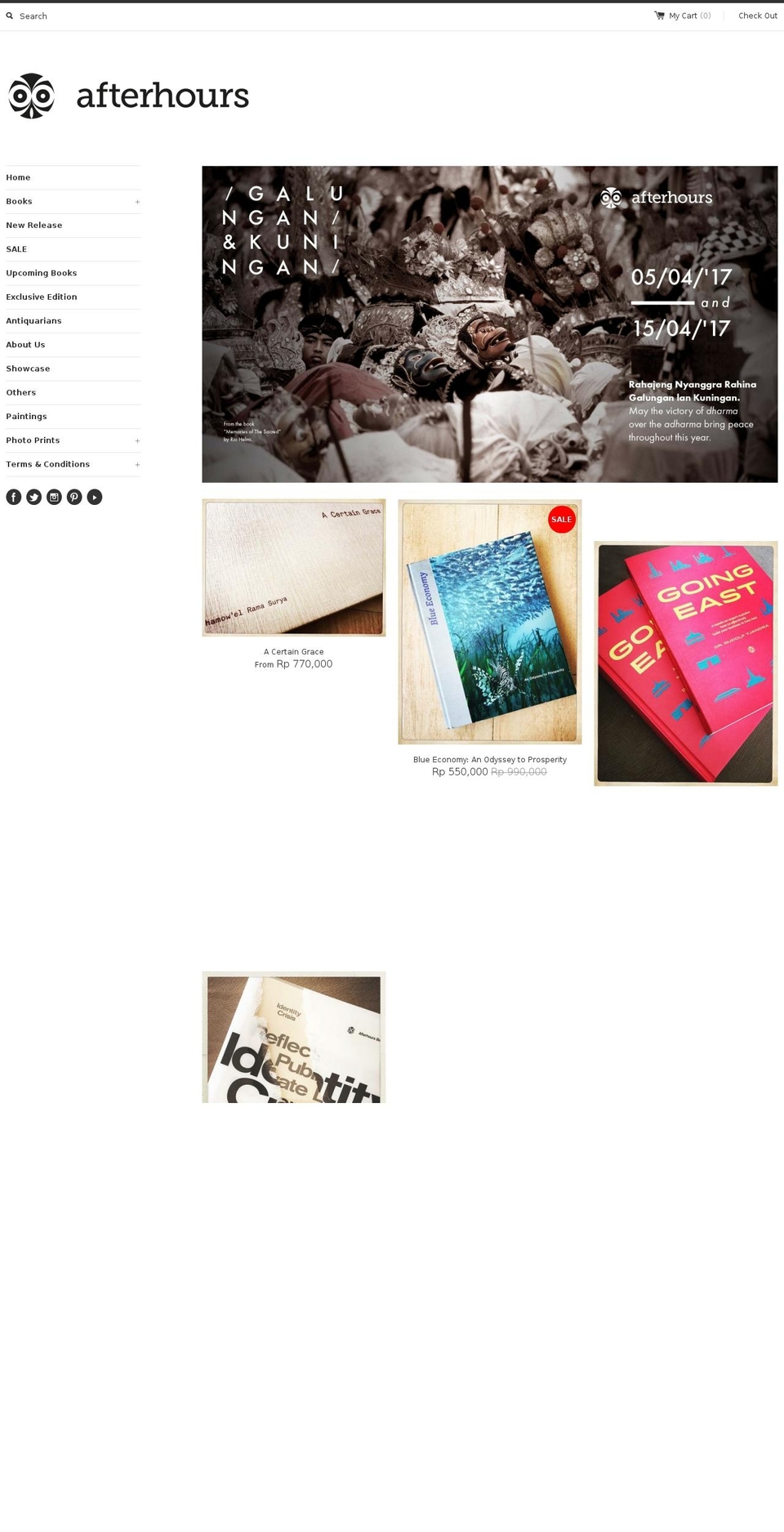 afterhoursbookshop.com shopify website screenshot