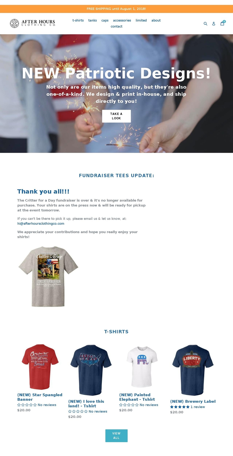afterhoursclothingco.com shopify website screenshot