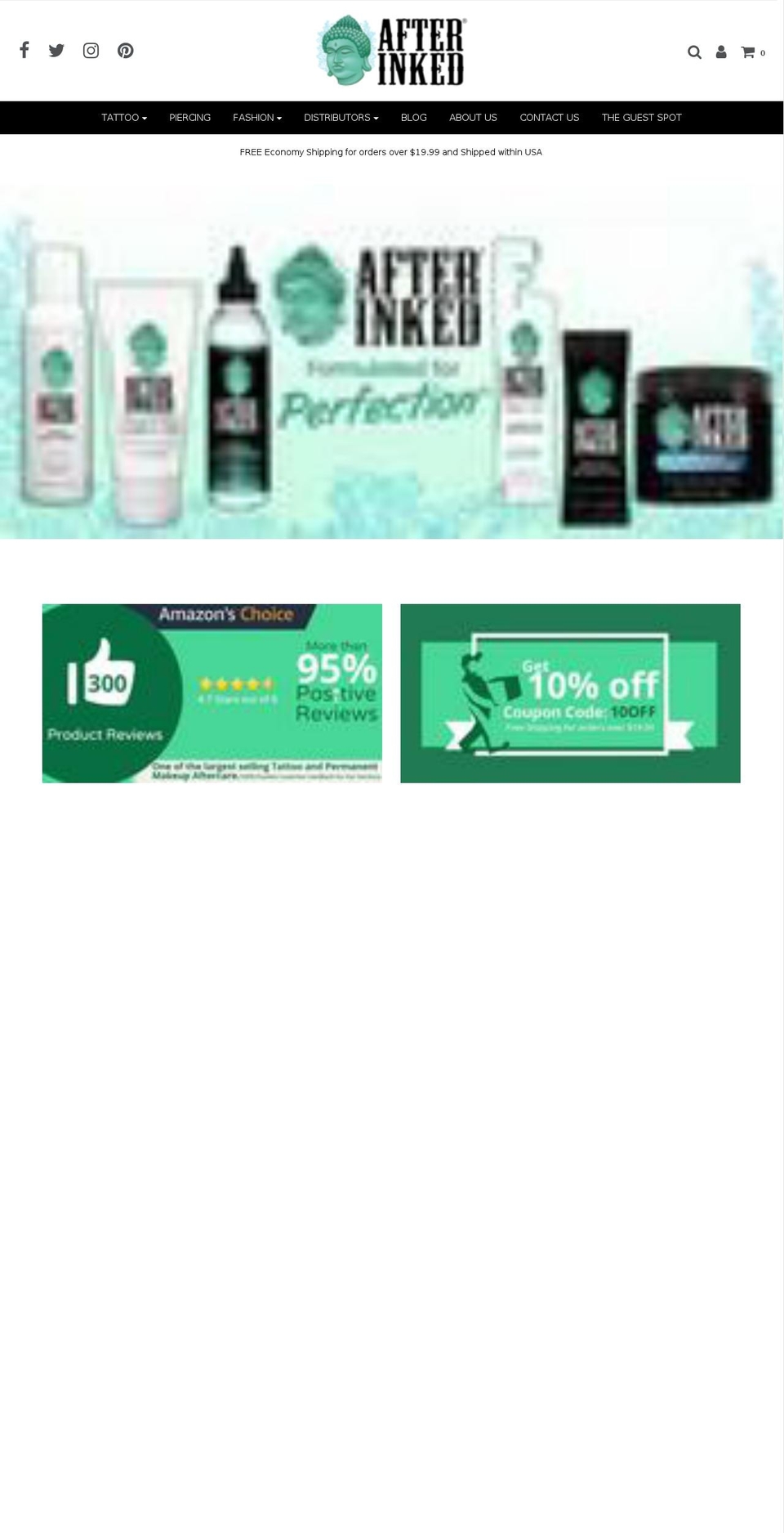 afterinked.com shopify website screenshot
