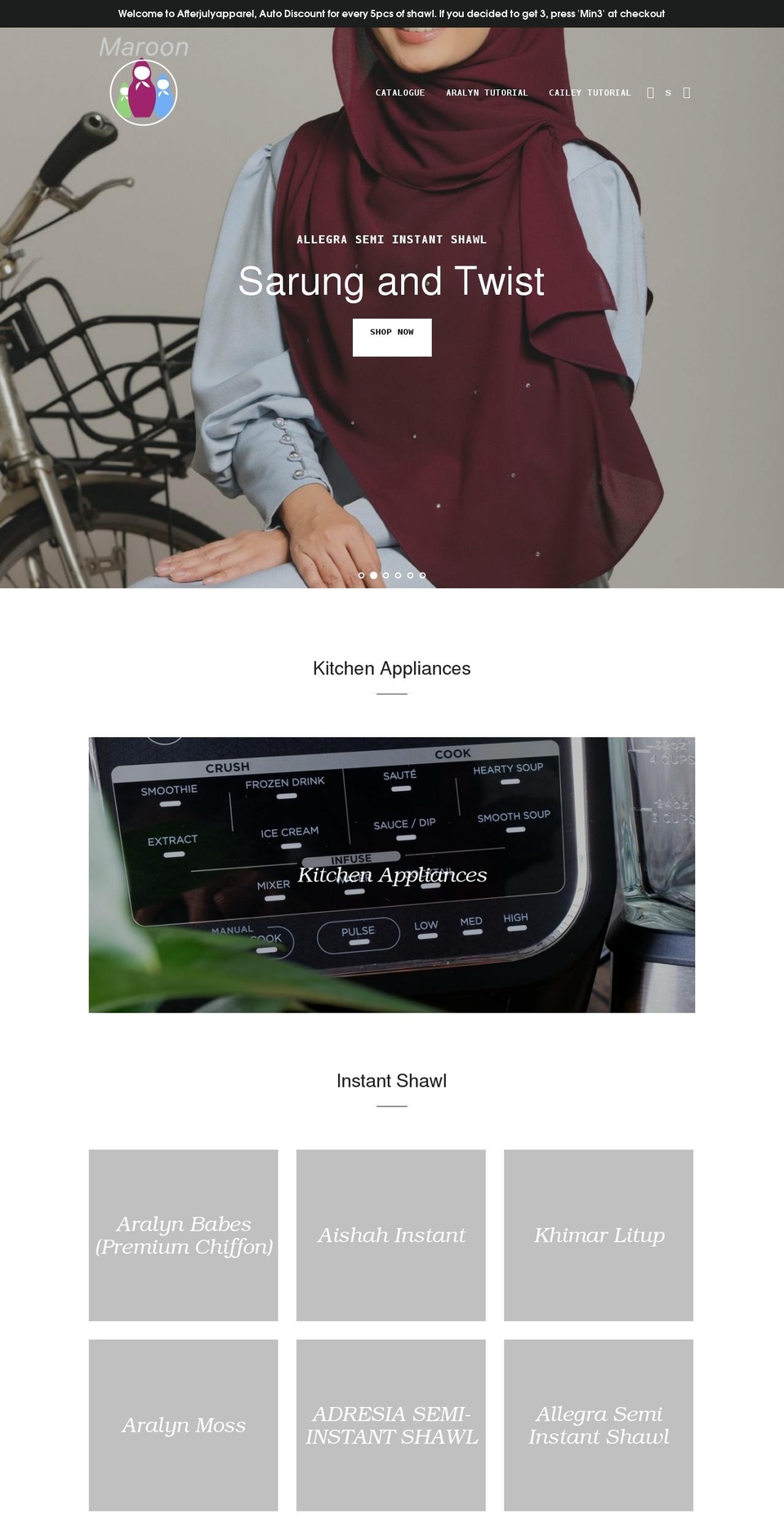 afterjulyapparels.com shopify website screenshot