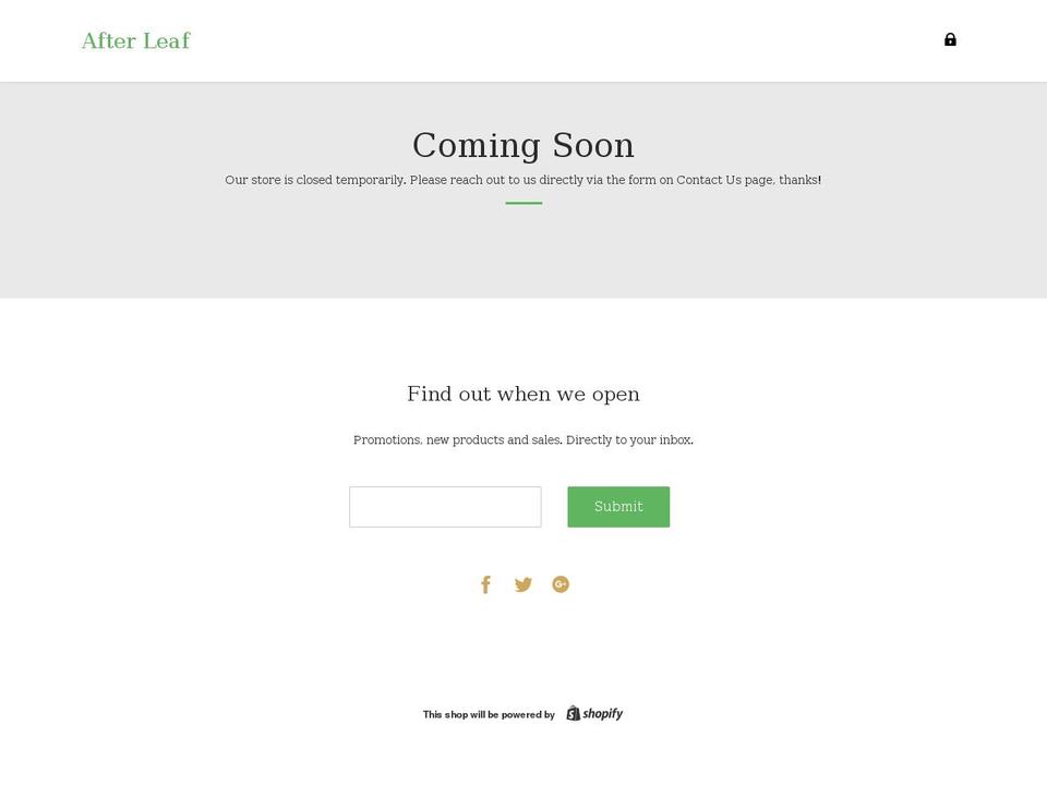 afterleaf.nz shopify website screenshot