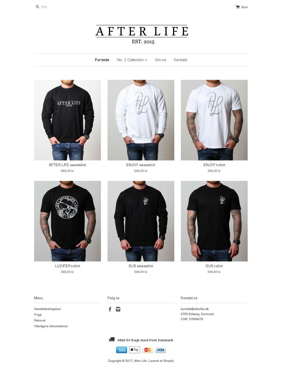 afterlife.dk shopify website screenshot