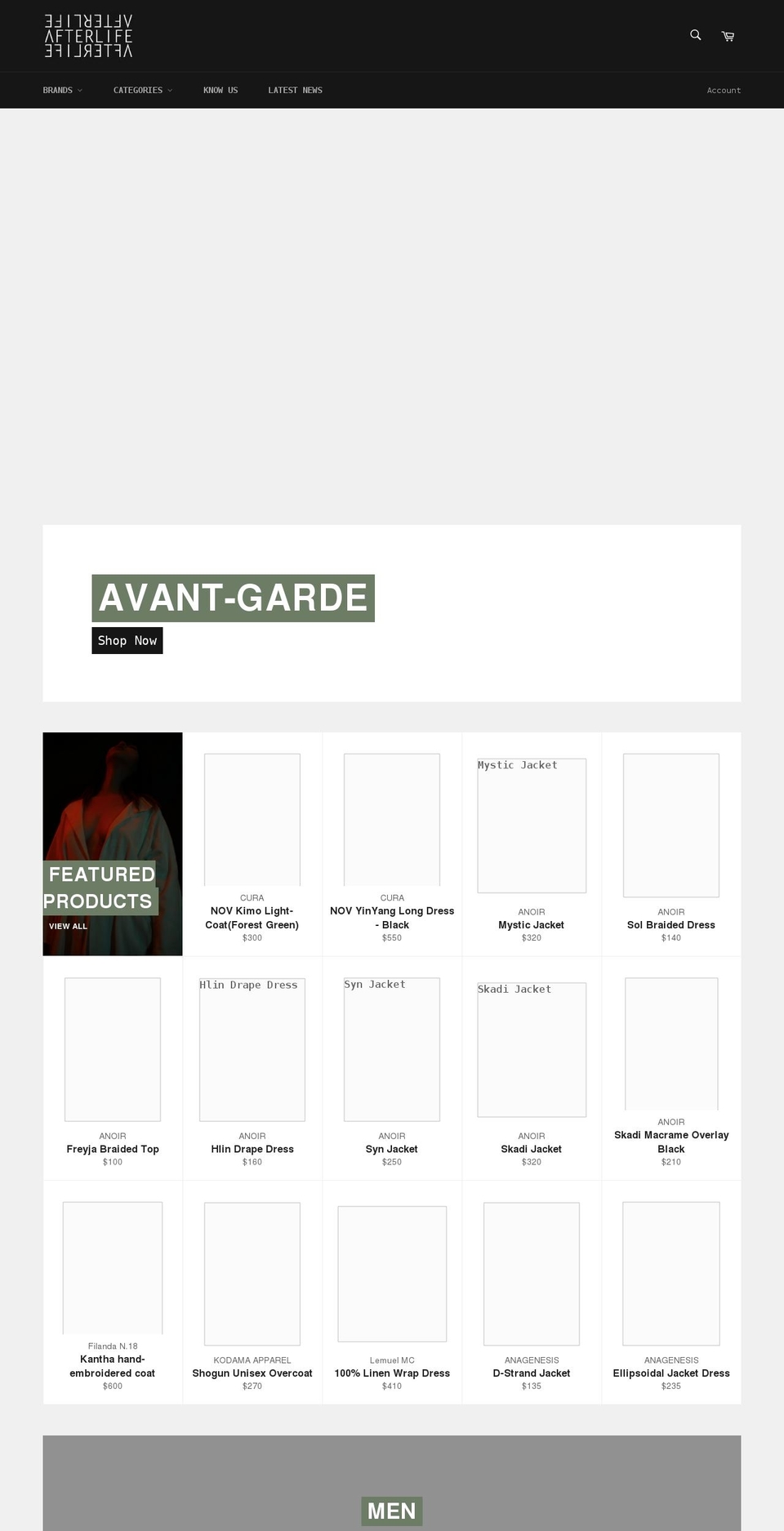 afterlifeprojects.shop shopify website screenshot
