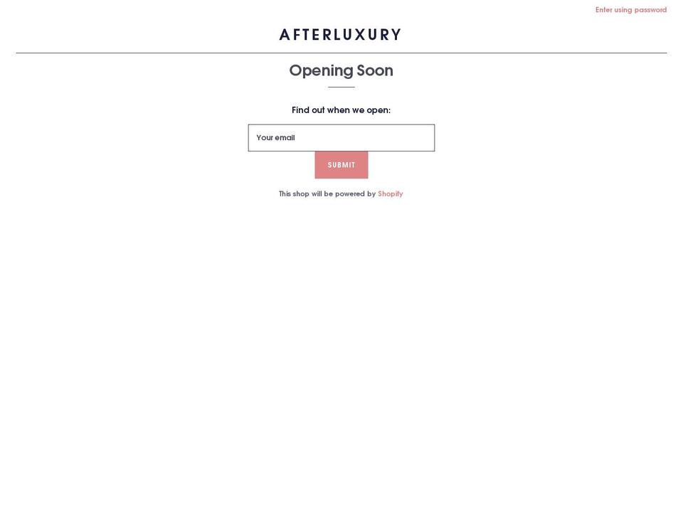 afterluxury.myshopify.com shopify website screenshot