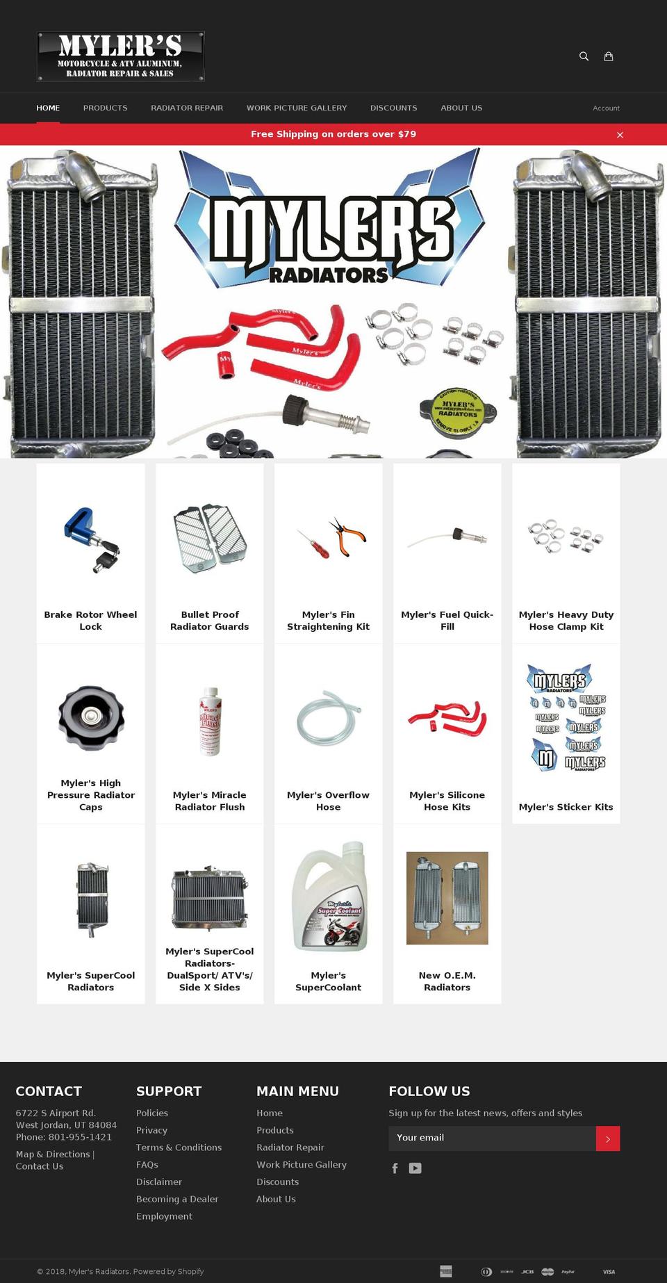 aftermarketdirtbikeradiators.com — Shopify storefront screenshot