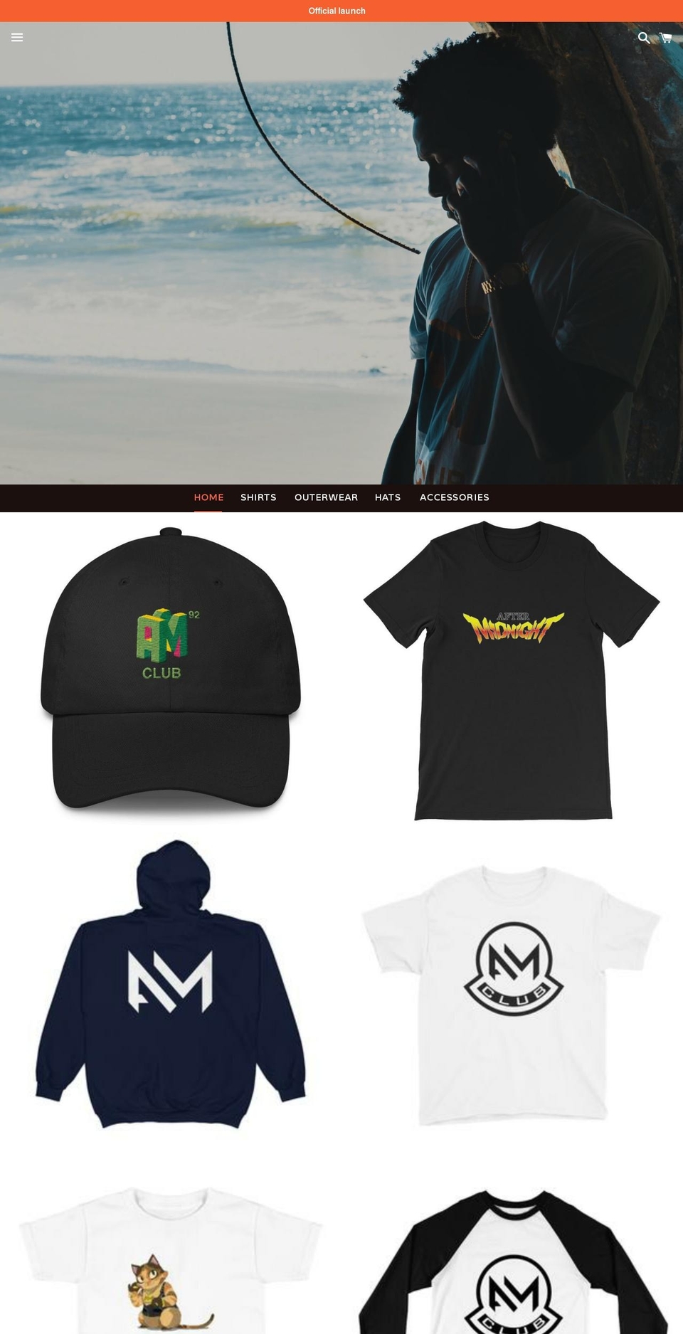aftermidnightclub.net shopify website screenshot