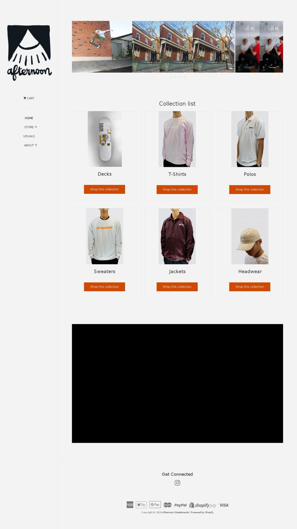 afternoonskateboards.com — Shopify storefront screenshot