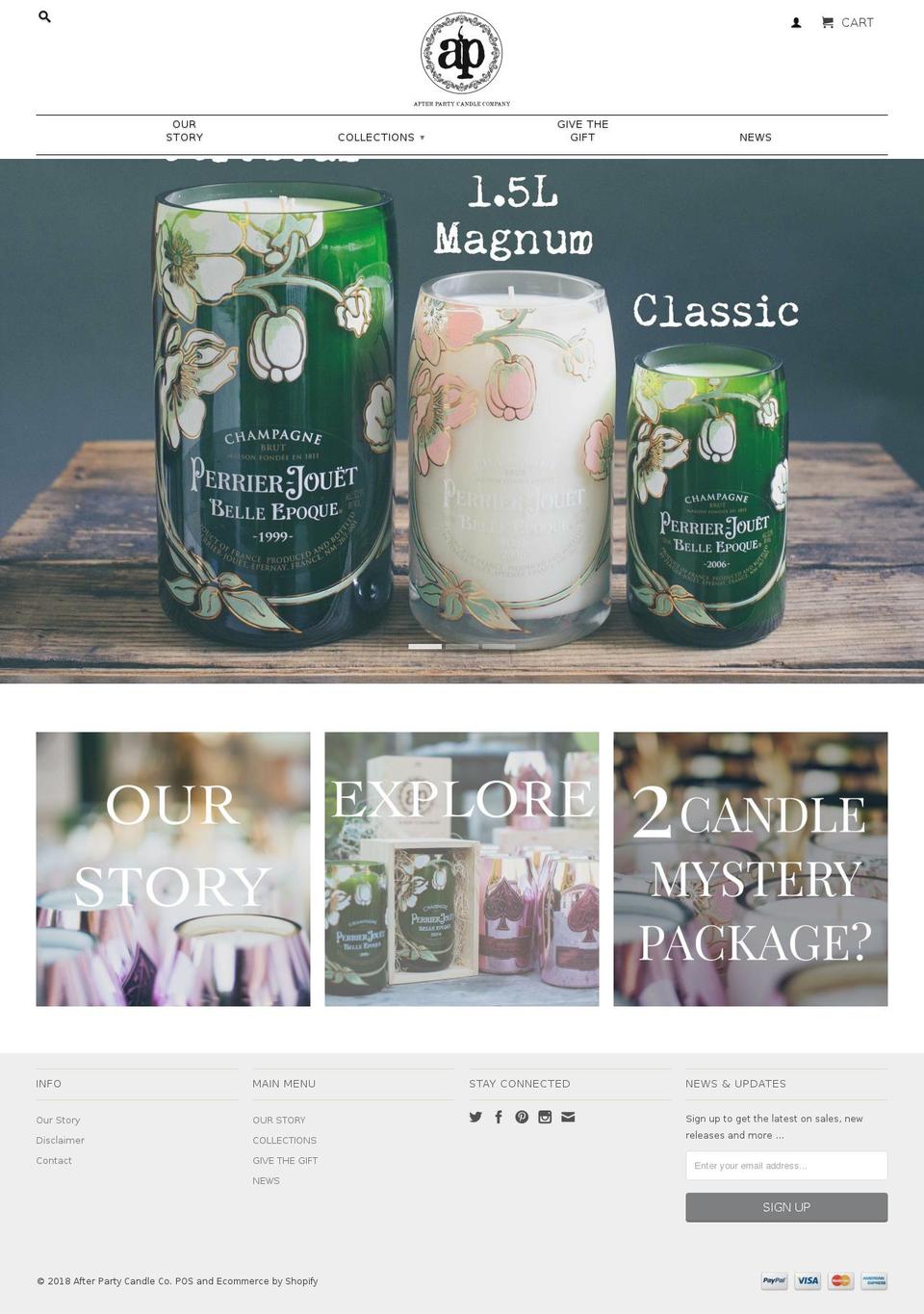 afterpartycandlecompany.com — Shopify storefront screenshot