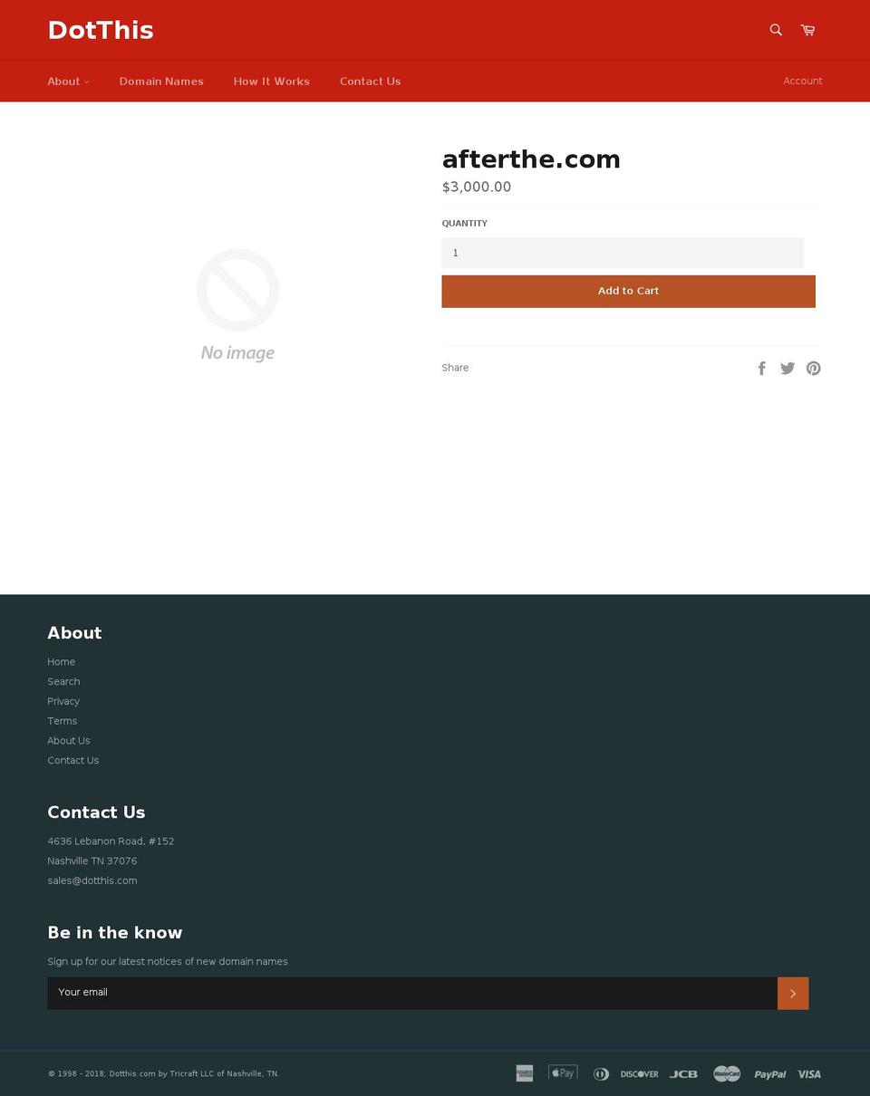 afterthe.com — Shopify storefront screenshot