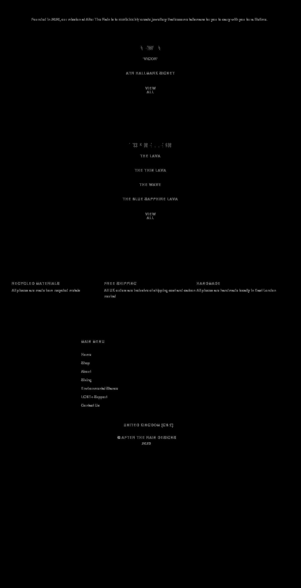aftertheraindesigns.com shopify website screenshot
