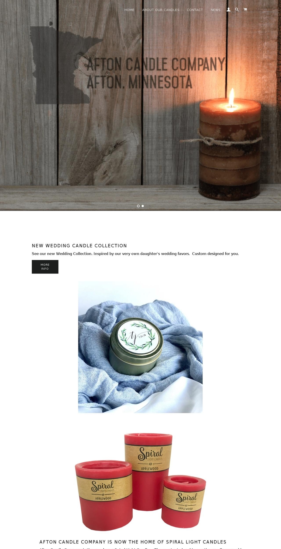 aftoncandlecompany.com — Shopify storefront screenshot