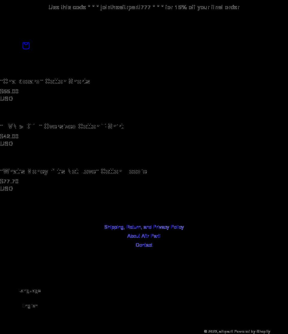 aftrparti.com shopify website screenshot