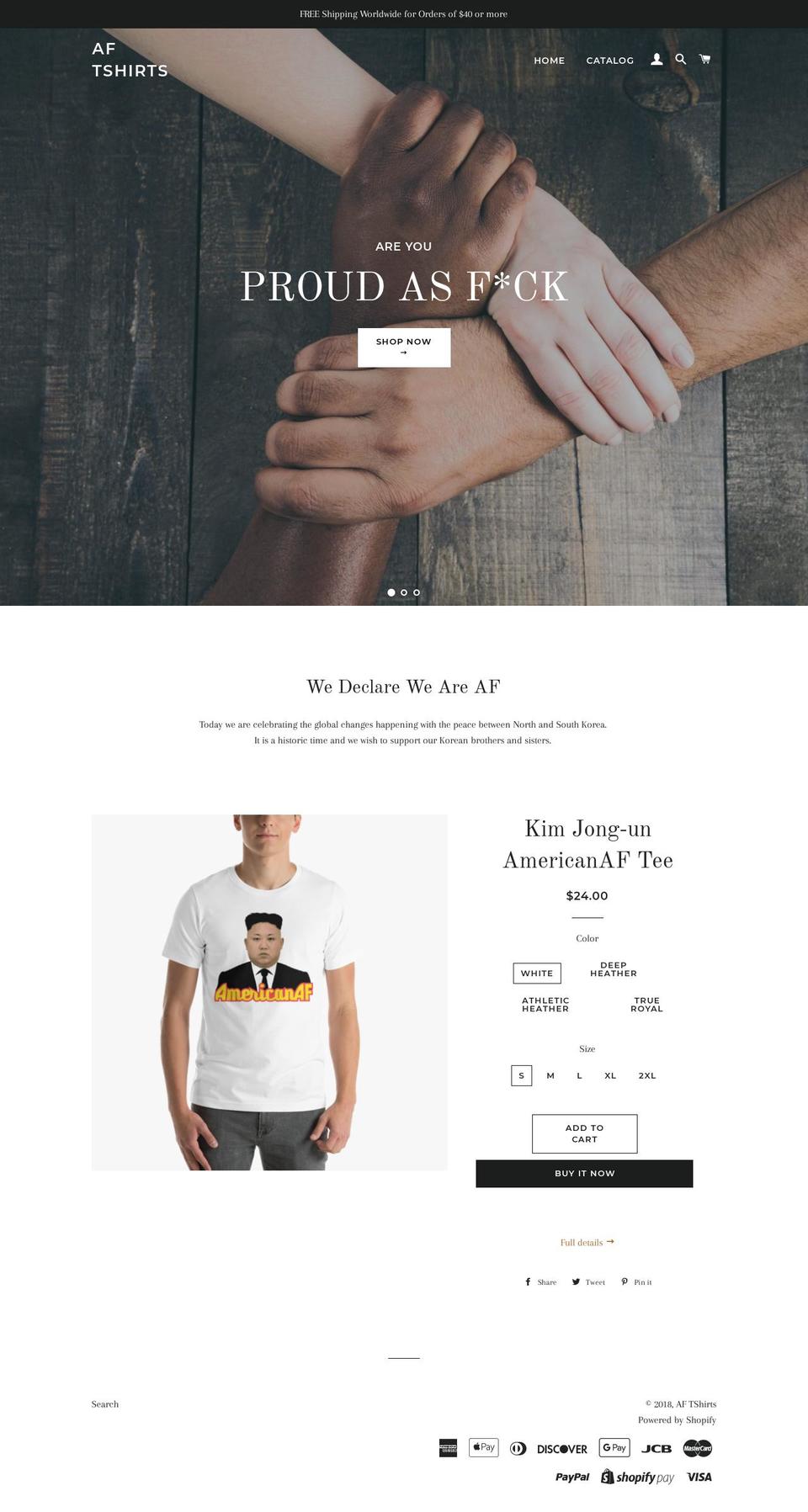aftshirts.com — Shopify storefront screenshot