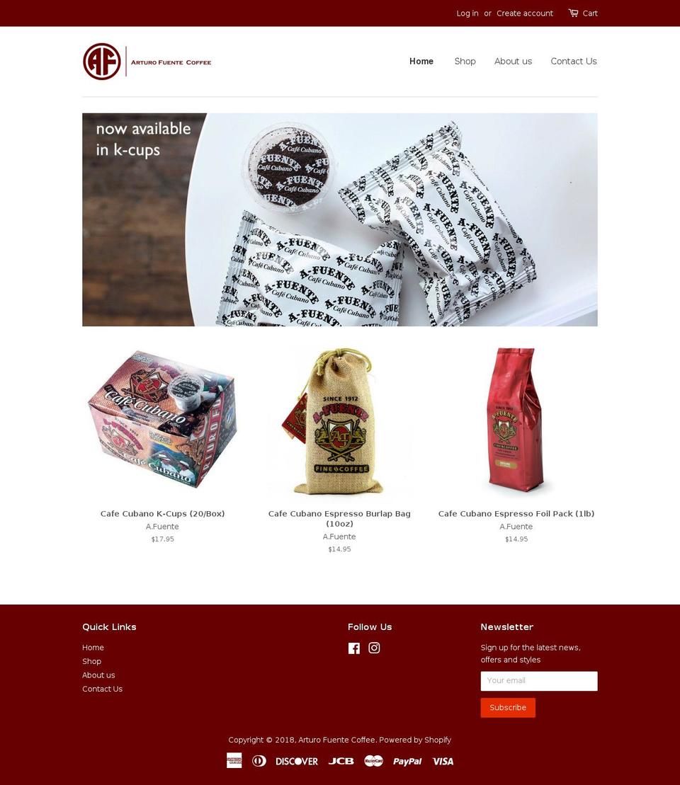 afuentecoffee.com shopify website screenshot