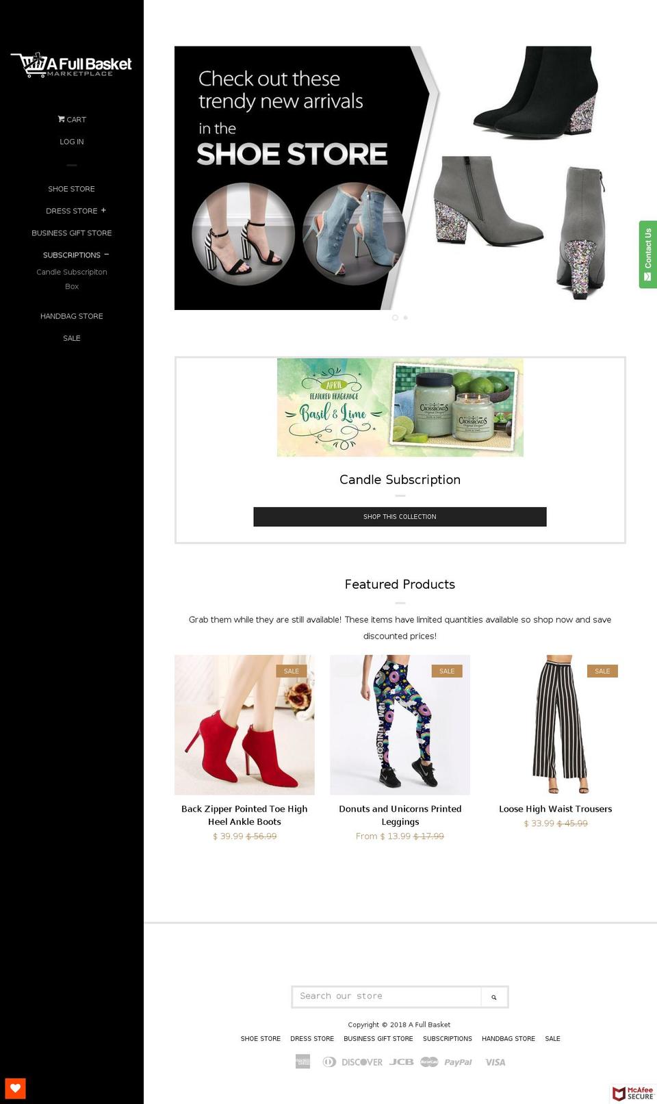 afullbasketnc.com shopify website screenshot