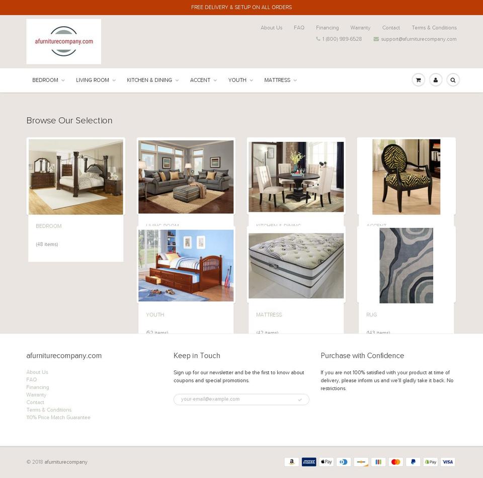 afurniturecompany.com shopify website screenshot