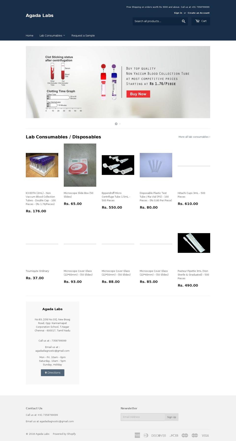 agadalabs.com — Shopify storefront screenshot