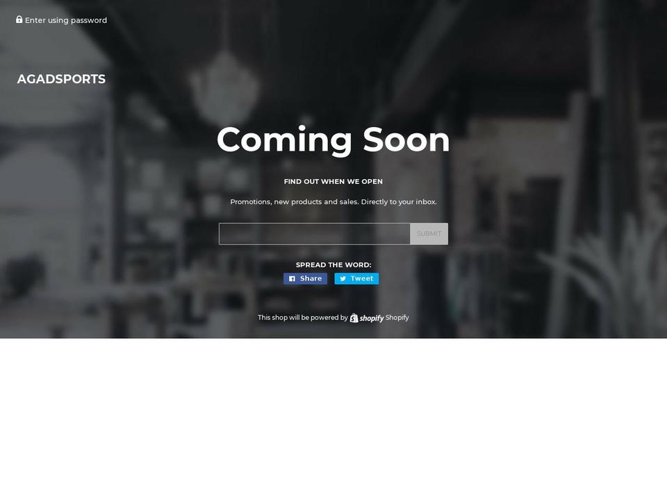 agadsports.com shopify website screenshot