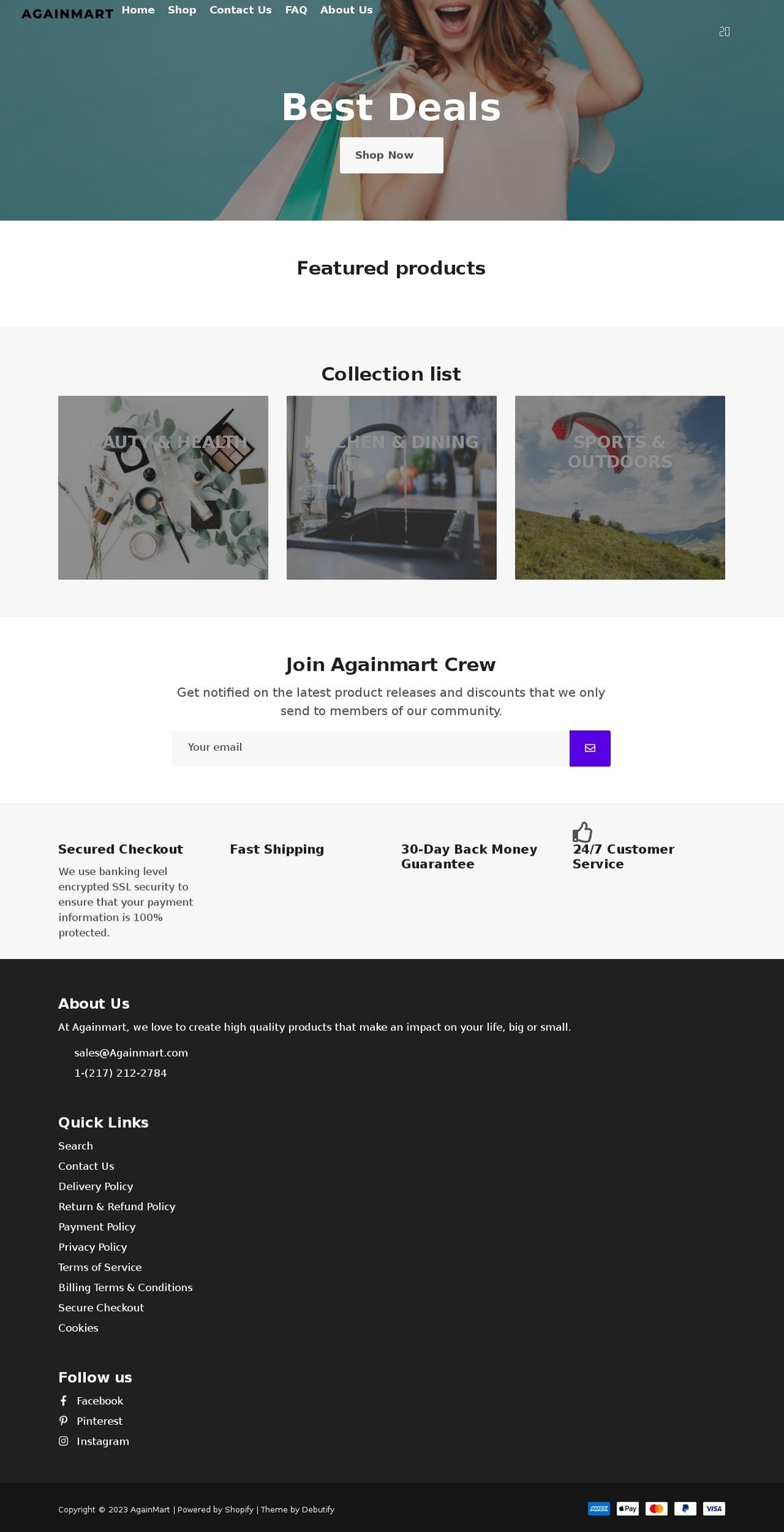 againmart.com shopify website screenshot