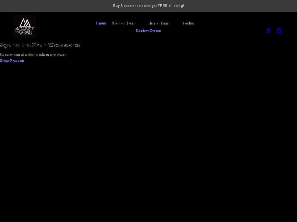 againsthegrainwoodworks.com shopify website screenshot