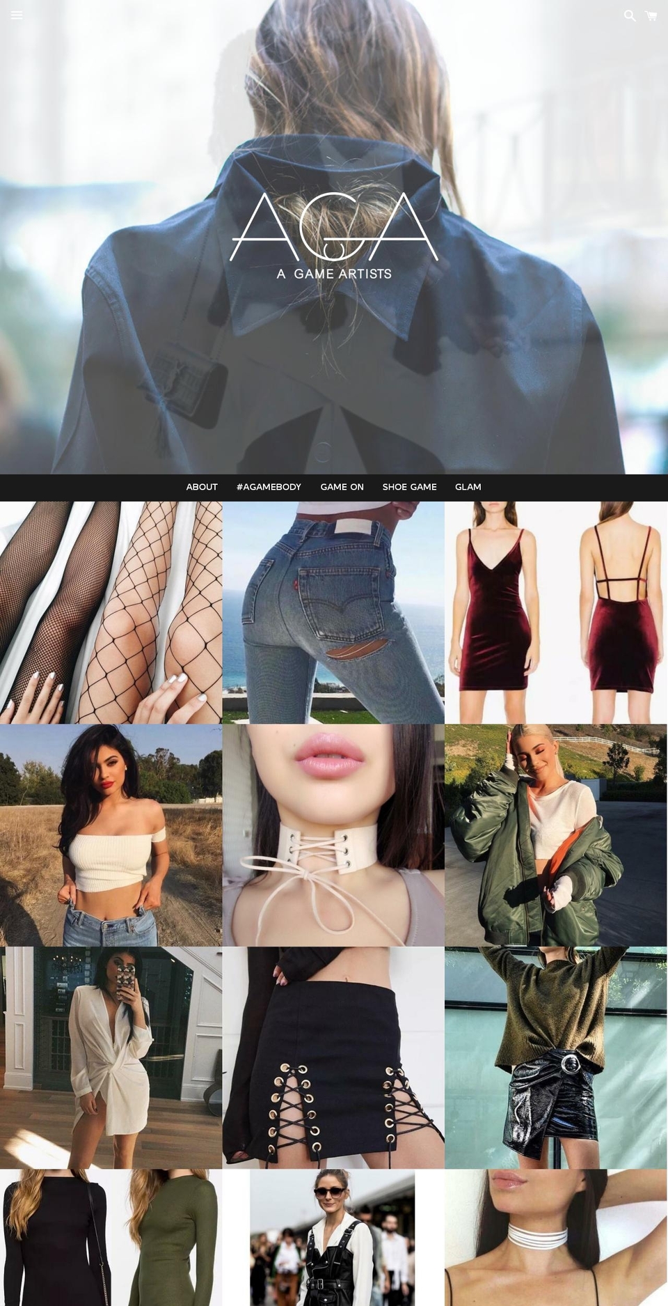agameartists.com shopify website screenshot
