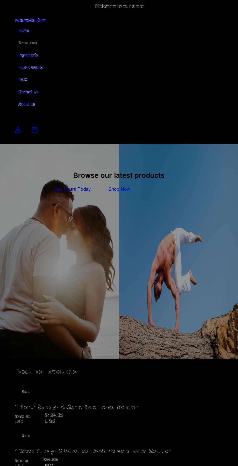 agamesolution.com shopify website screenshot