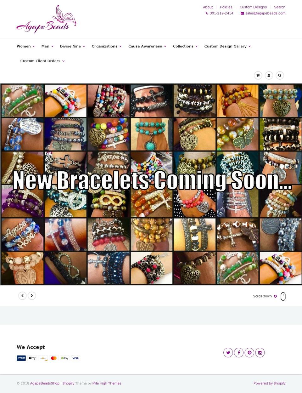 agapebeads.com shopify website screenshot