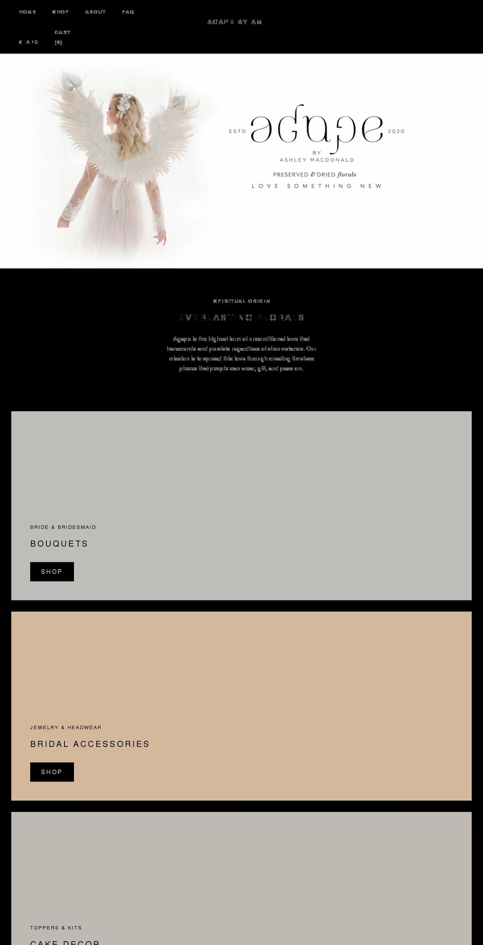 agapebyam.com shopify website screenshot
