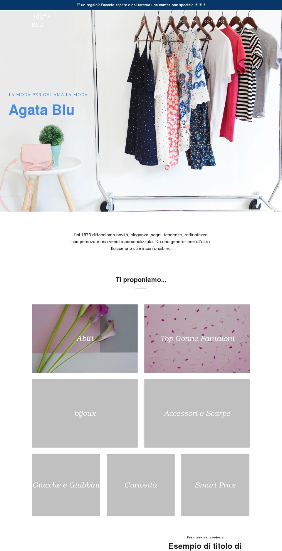 agatablu.it shopify website screenshot