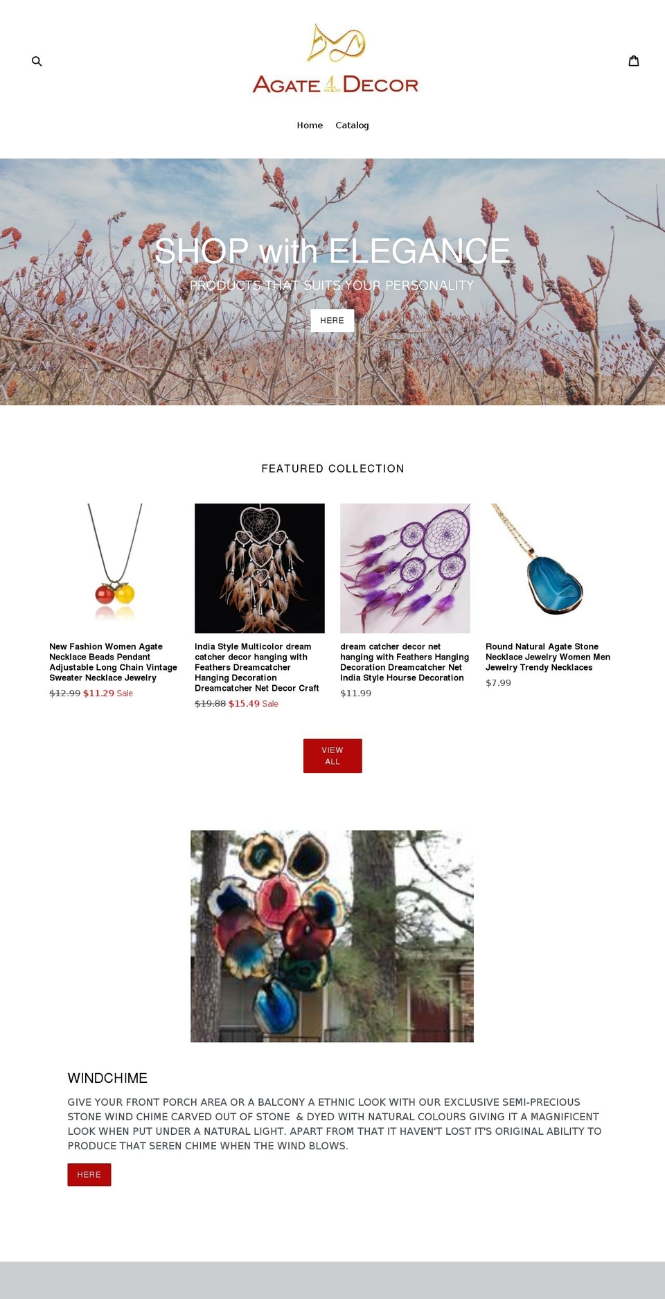 agate4decor.com — Shopify storefront screenshot