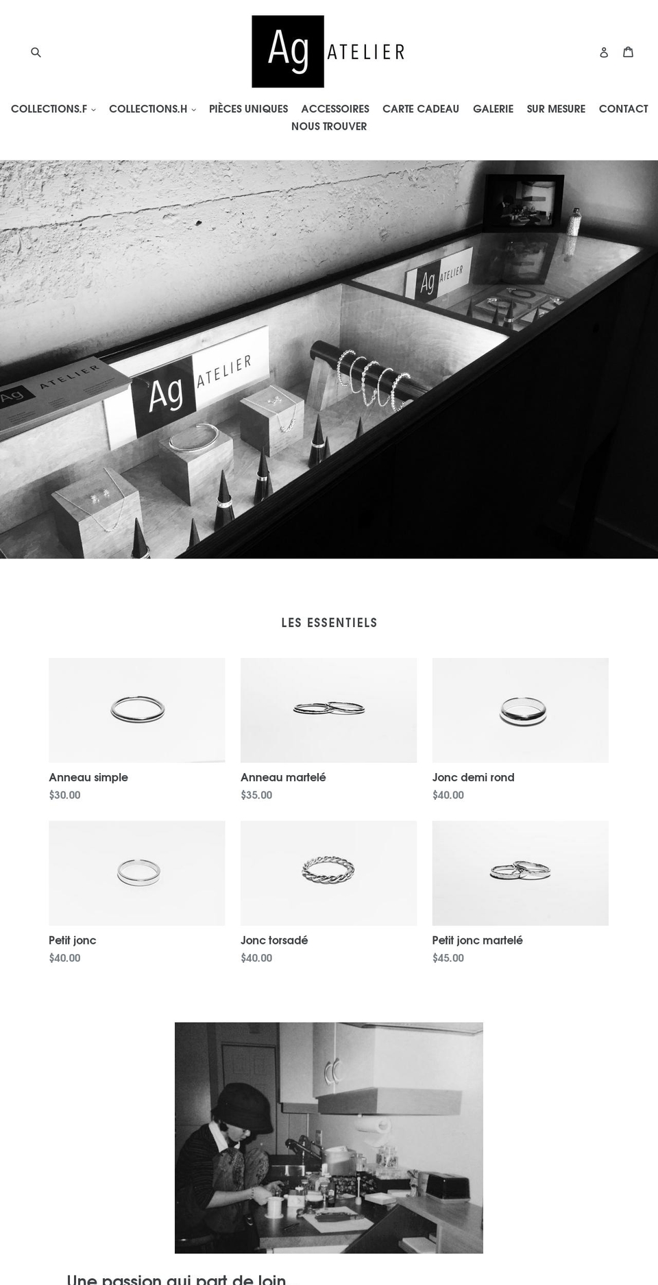 agatelier.net shopify website screenshot
