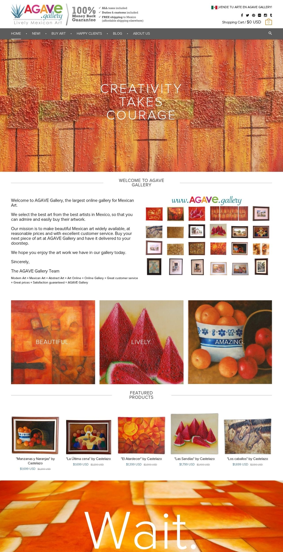 AGAVE Gallery Theme Shopify theme site example agave.gallery