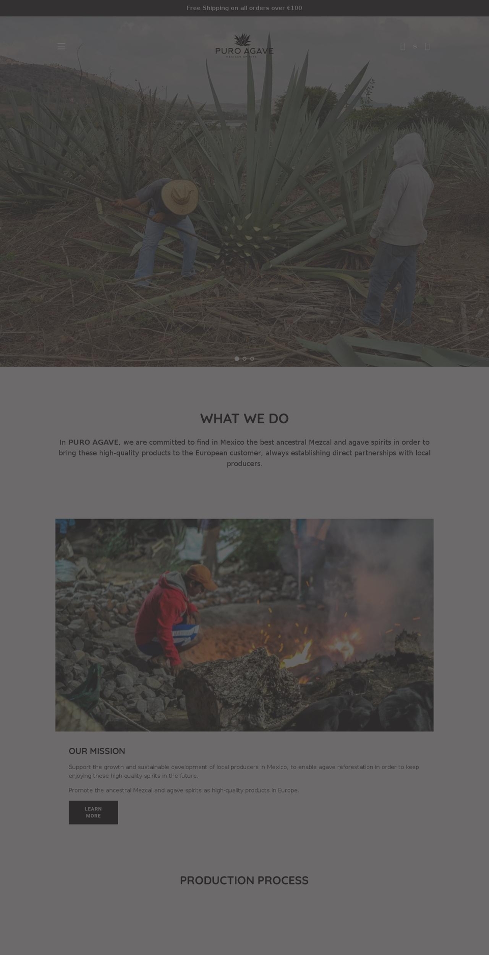 agavemexicanspirits.com — Shopify storefront screenshot