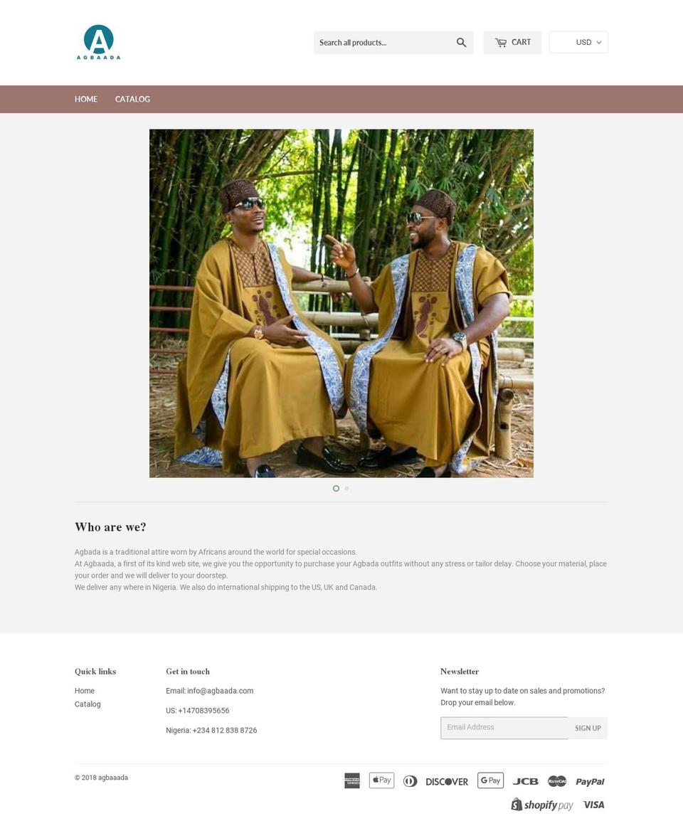 agbaada.com — Shopify storefront screenshot