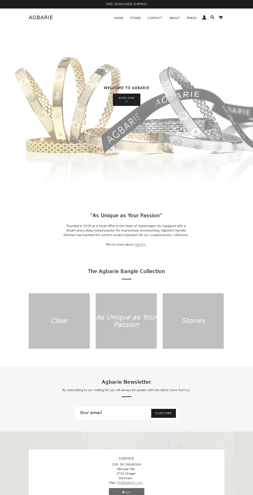 agbarie.com — Shopify storefront screenshot