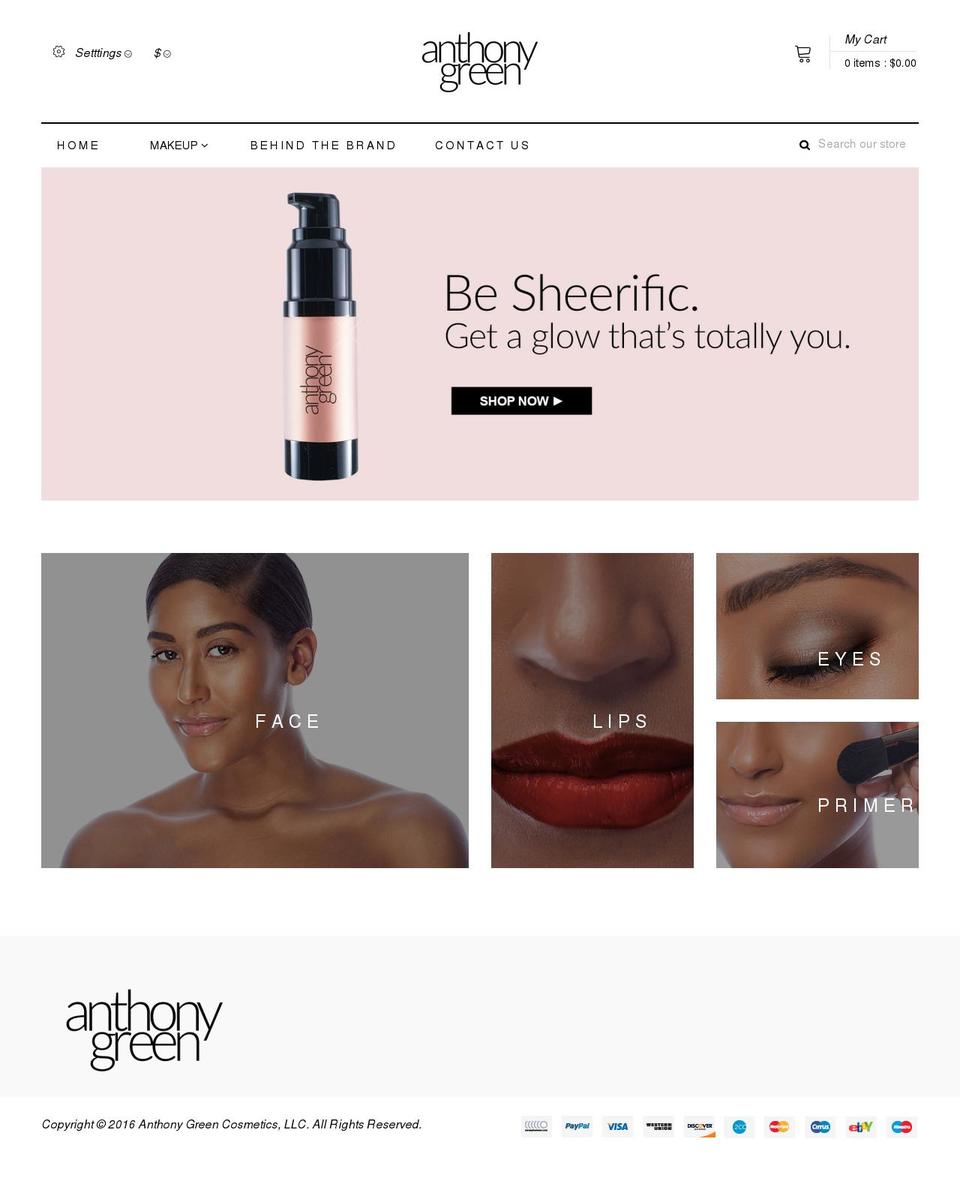 agcosmetics.com shopify website screenshot