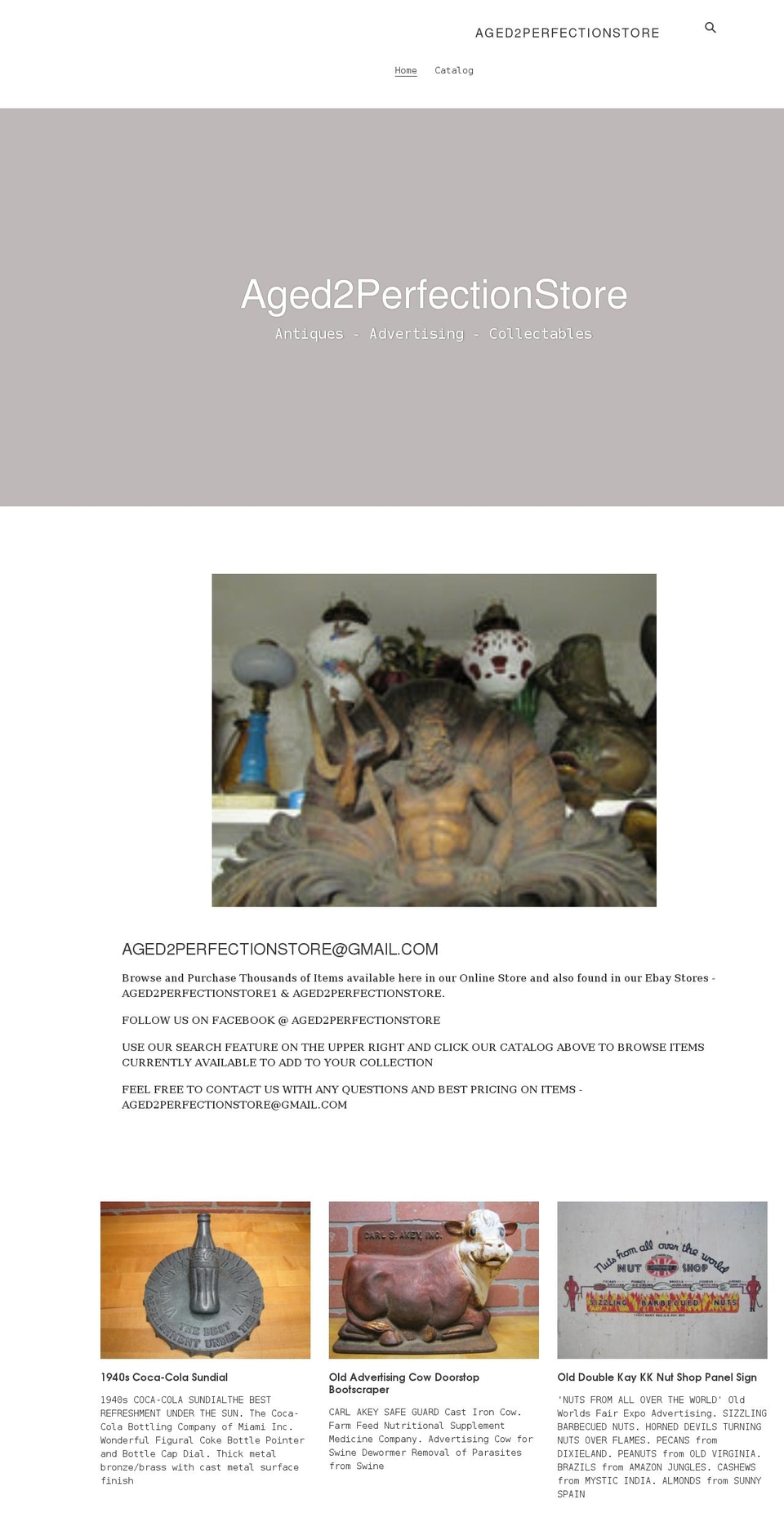 aged2perfectionstore.com shopify website screenshot