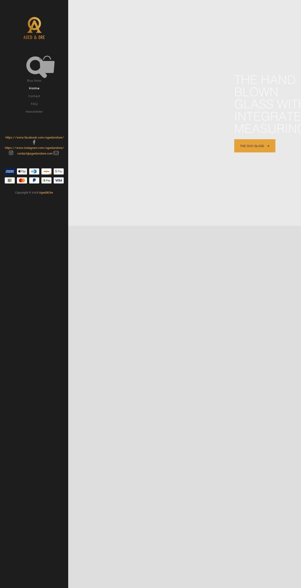 agedandore.com shopify website screenshot