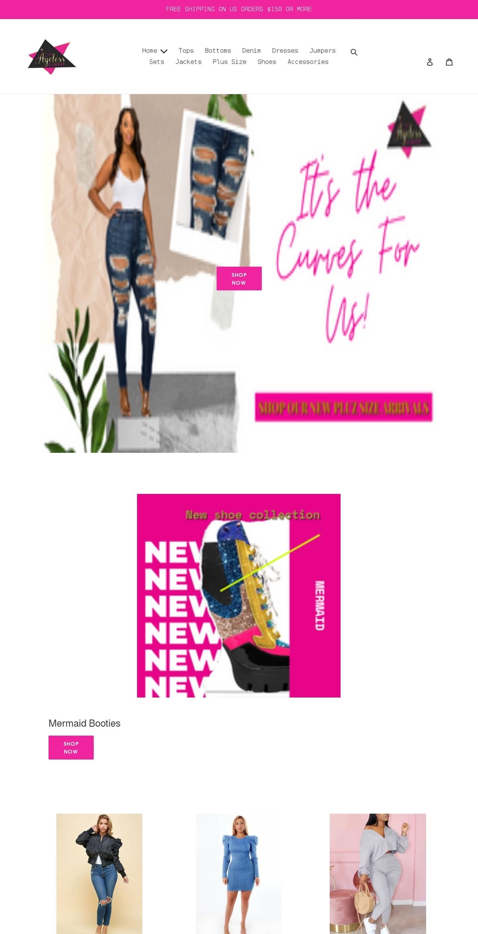 agelesscloset.com shopify website screenshot