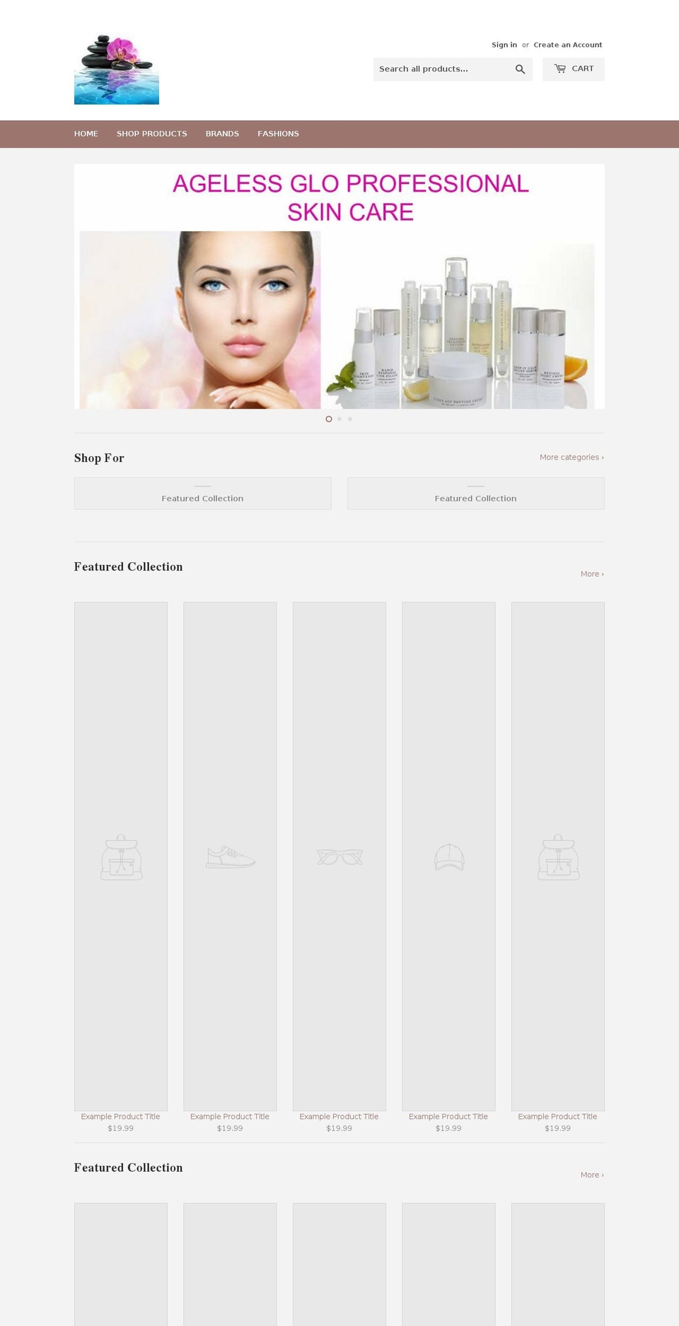 agelessglo.com — Shopify storefront screenshot