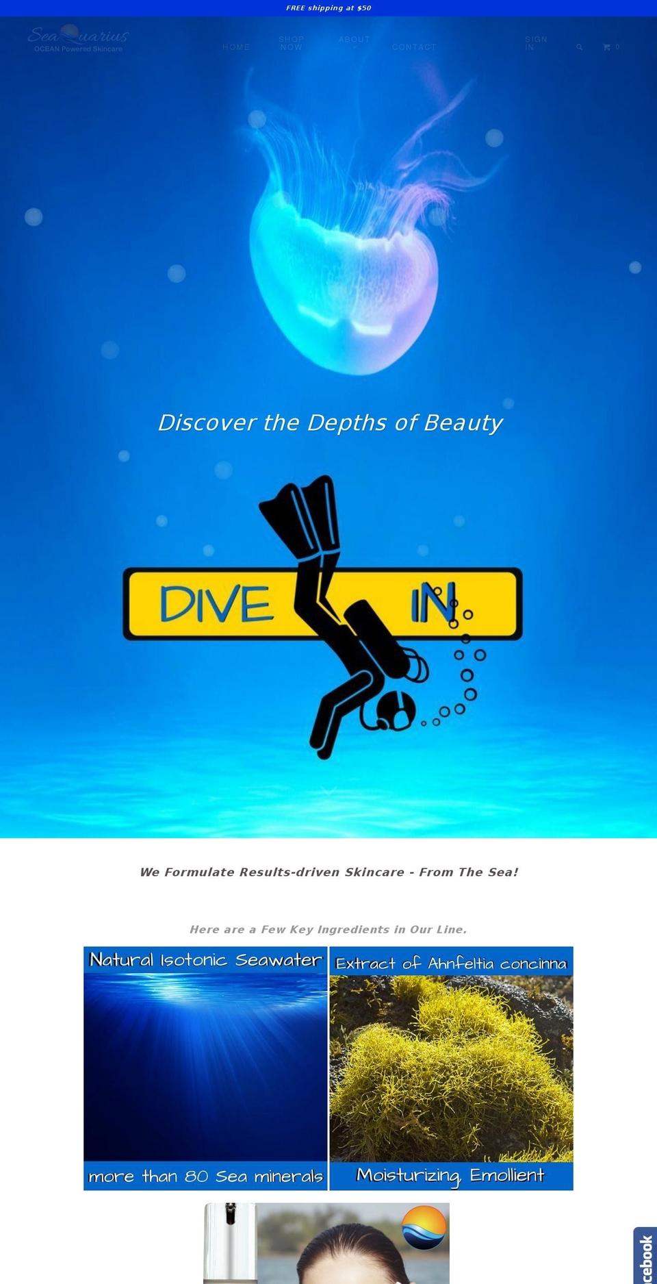 agelessocean.com — Shopify storefront screenshot
