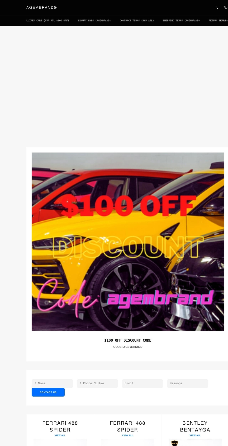 agembrand.com shopify website screenshot