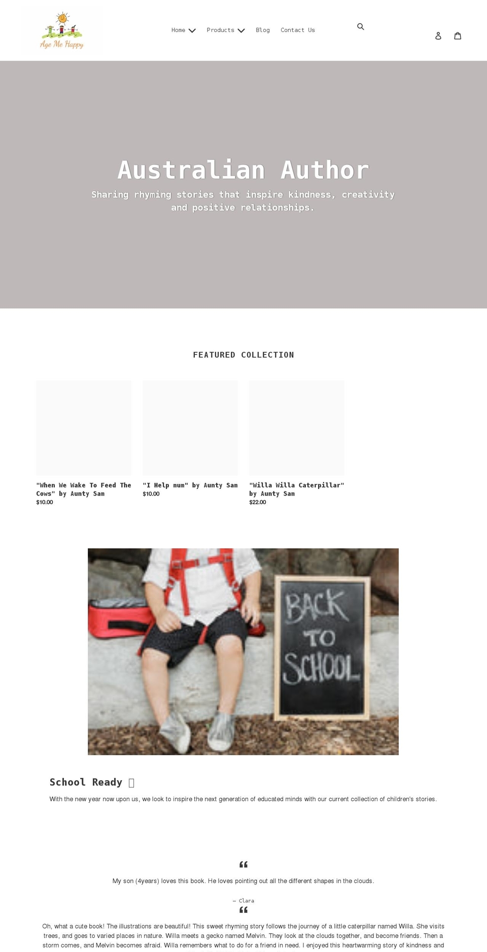 agemehappy.com shopify website screenshot